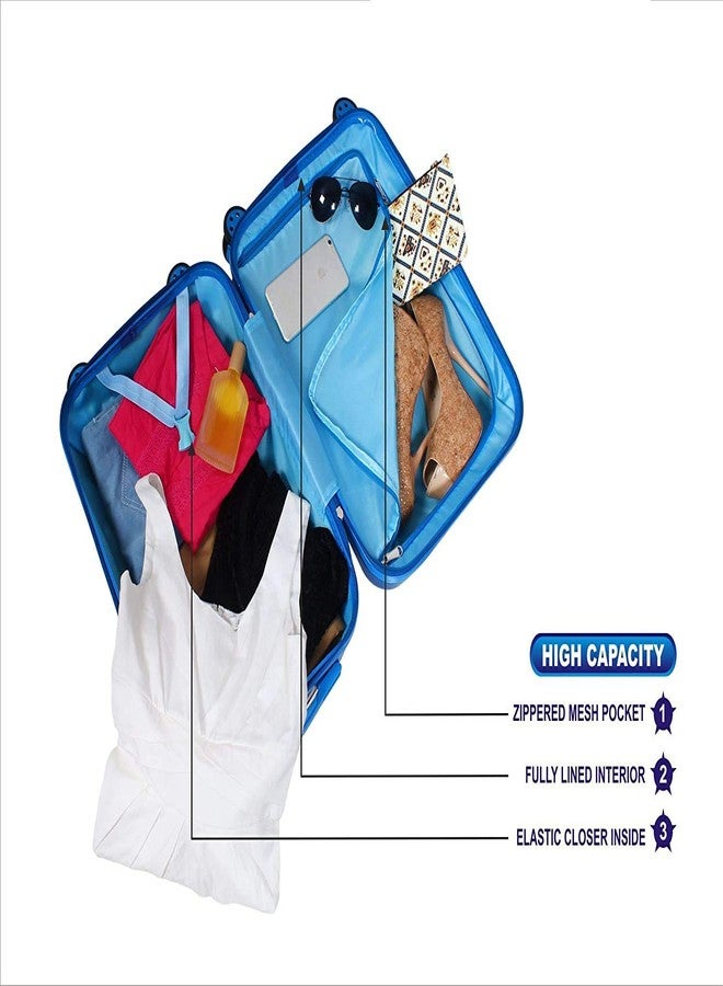 Swarn Products منتجات سوارن: حقيبة سفر أنيقة من البولي كربونات، عجلات دوارة 360 درجة، مزينة بنقوش أبطال صغار، وحقيبة ترولي خفيفة الوزن للغاية للأطفال (20 بوصة). - Image 4